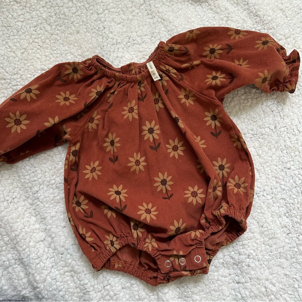 Wild wawa corduroy sunflower bubble romper
